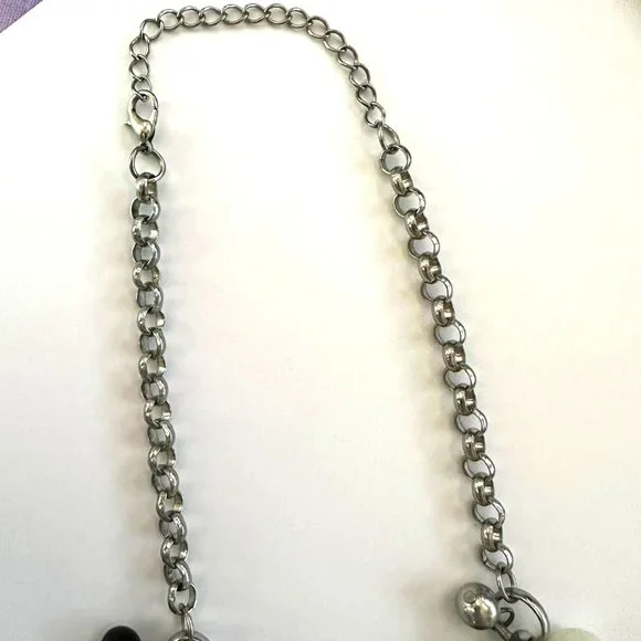 Womens Necklace Jewelry 10.25" Choker Faux Pearl Beads White Black Grey Costume - Picture 9 of 16